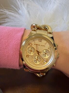 Michael Kors Gold Chain-Link Chronograph Watch